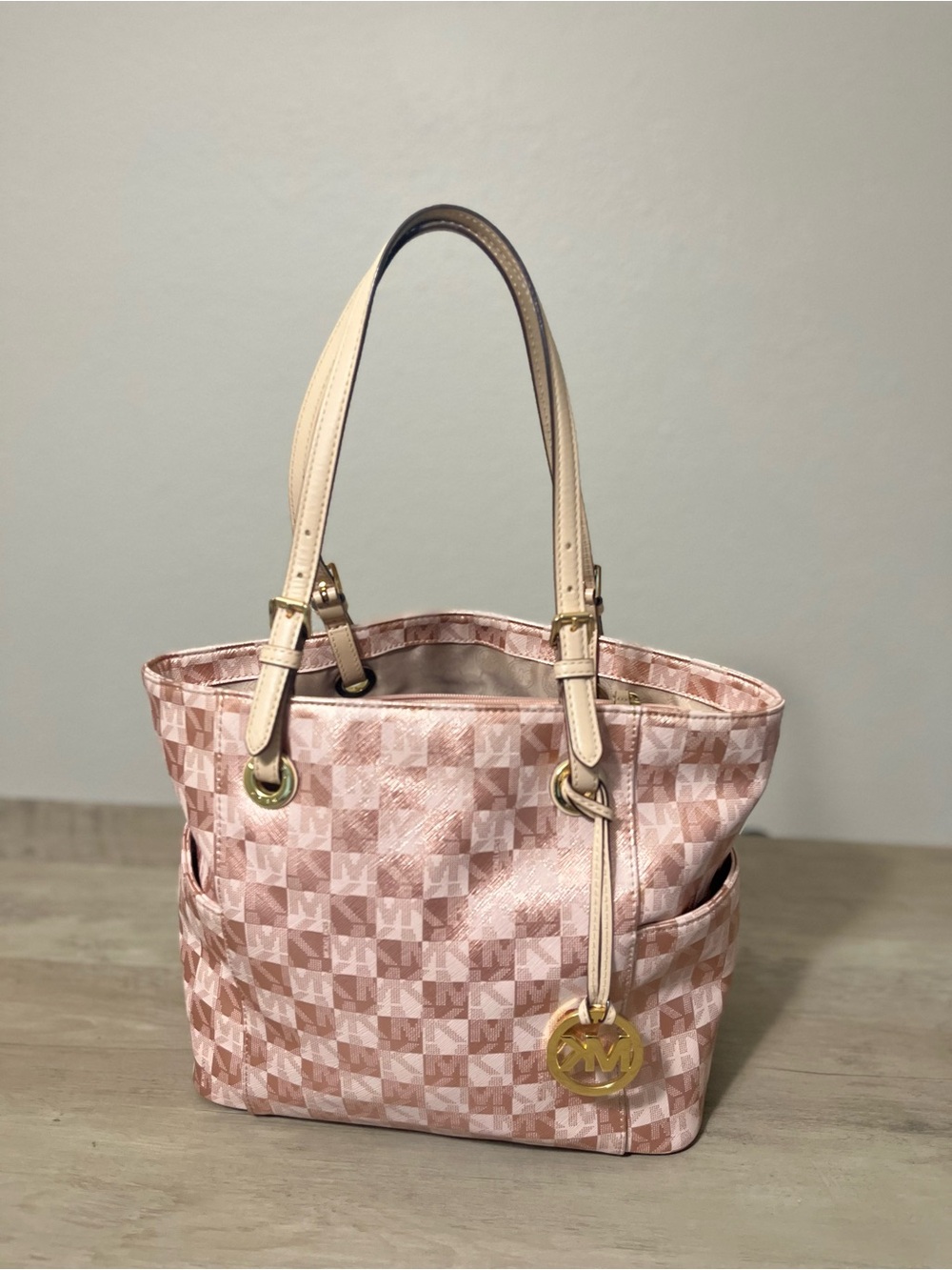 Michael Kors Rose Gold Logo Tote